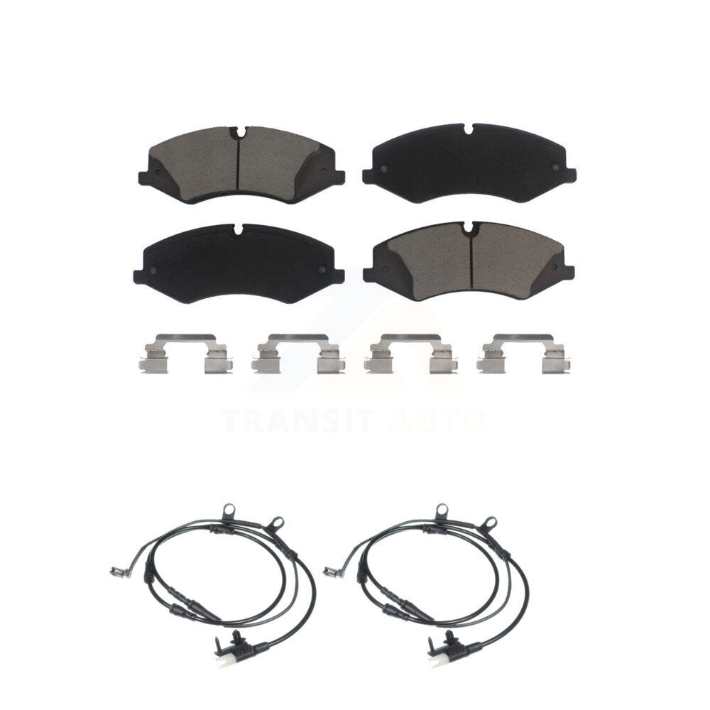 Ceramic Disc Brake Pad And Wear Sensor Pair Front Kit For Land Rover Range Sport