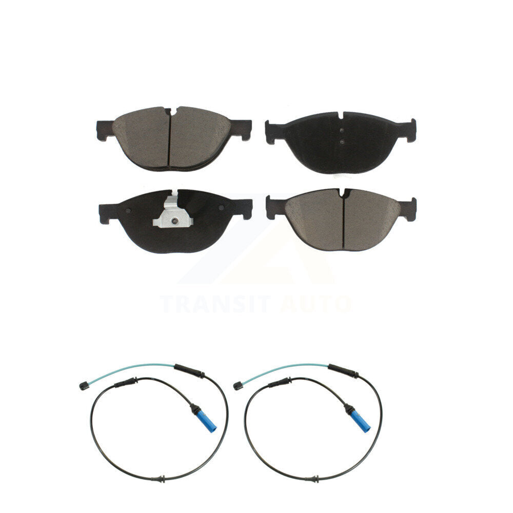 Ceramic Disc Brake Pads And Wear Sensor Pairs Front Kit For 2015 BMW 750Li 750i
