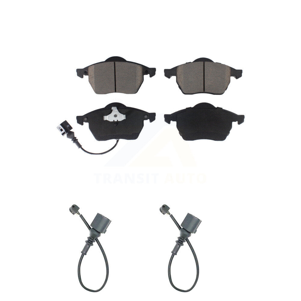 Ceramic Disc Brake Pads And Extra Wear Sensor Pair Front Kit For Audi TT Quattro