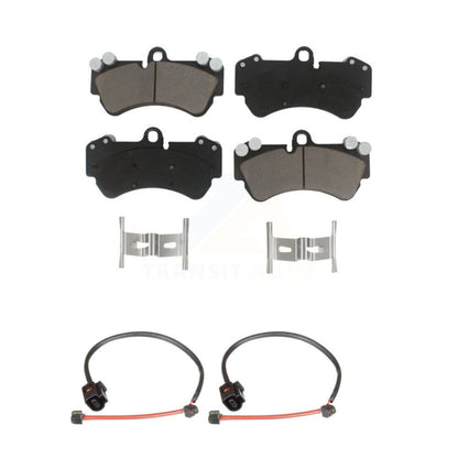 Ceramic Disc Brake Pads And Wear Sensor Pairs Front Kit For Porsche Cayenne