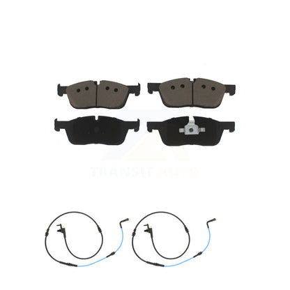 Ceramic Disc Brake Pads And Wear Sensor Pairs Front Kit For Jaguar XE XF