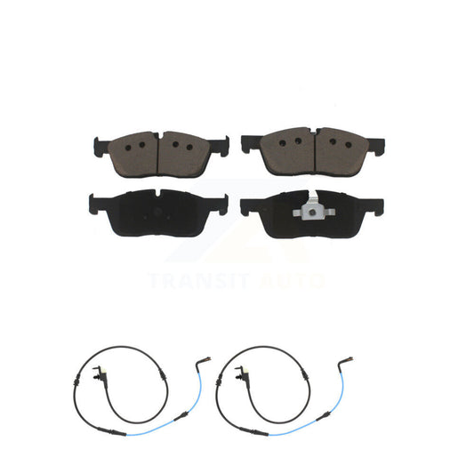 Ceramic Disc Brake Pads And Wear Sensor Pairs Front Kit For Jaguar XE XF