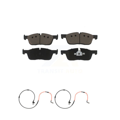 Ceramic Disc Brake Pads And Wear Sensor Pairs Front Kit For Jaguar XE