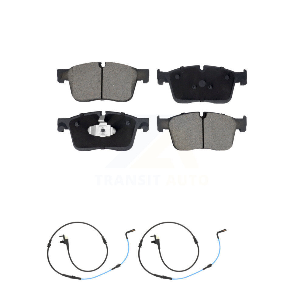 Ceramic Disc Brake Pads And Wear Sensor Pairs Front Kit For Jaguar XE XF