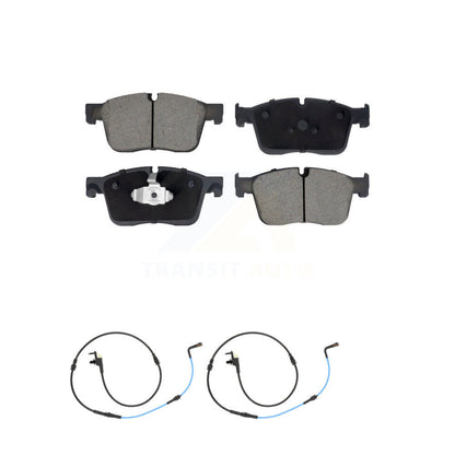 Ceramic Disc Brake Pads And Wear Sensor Pairs Front Kit For Jaguar XE XF