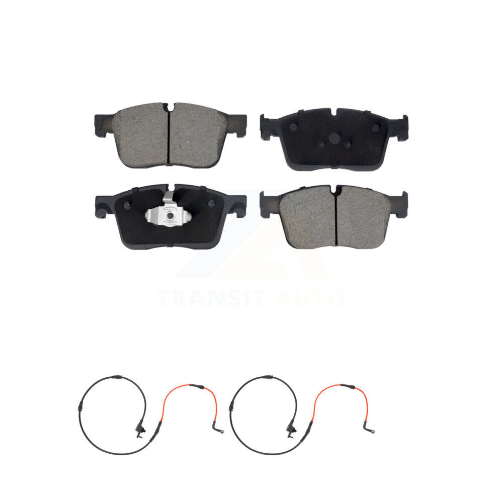 Ceramic Disc Brake Pads And Wear Sensor Pairs Front Kit For Jaguar XE