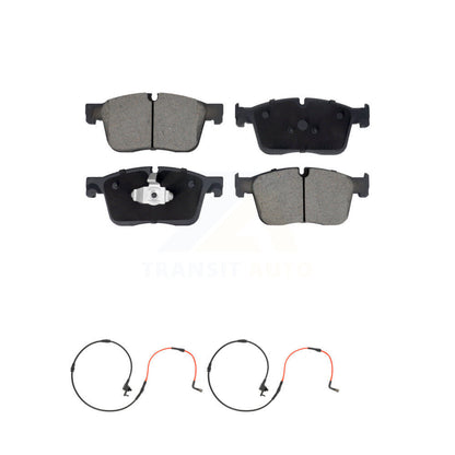 Ceramic Disc Brake Pads And Wear Sensor Pairs Front Kit For Jaguar XE