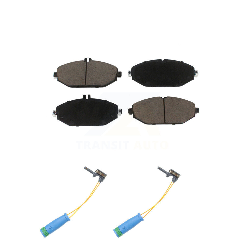 Ceramic Disc Brake Pads And Wear Sensor Pairs Front Kit For Mercedes-Benz C300