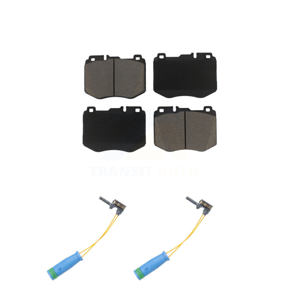 Ceramic Brake Pads Wear Sensor Pair Front Kit For Mercedes-Benz C300 GLC300 E300