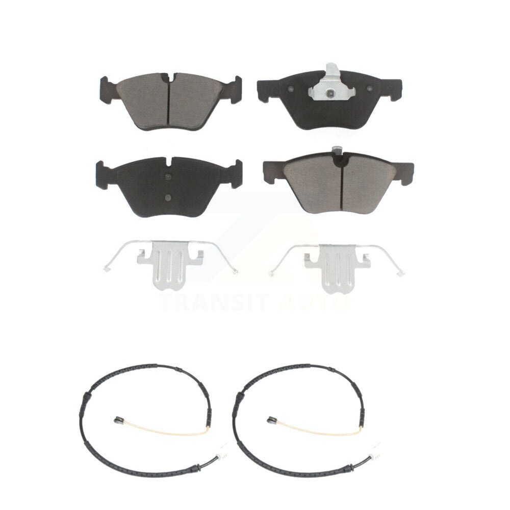 Ceramic Disc Brake Pads And Wear Sensor Pair Front Kit For 2012 BMW X1 xDrive28i
