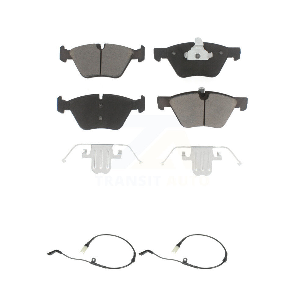 Ceramic Disc Brake Pads And Wear Sensor Pairs Front Kit For BMW 525i