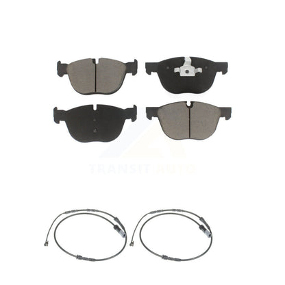 Ceramic Disc Brake Pads And Wear Sensor Pair Front Kit For 2016-2018 BMW X4 M40i