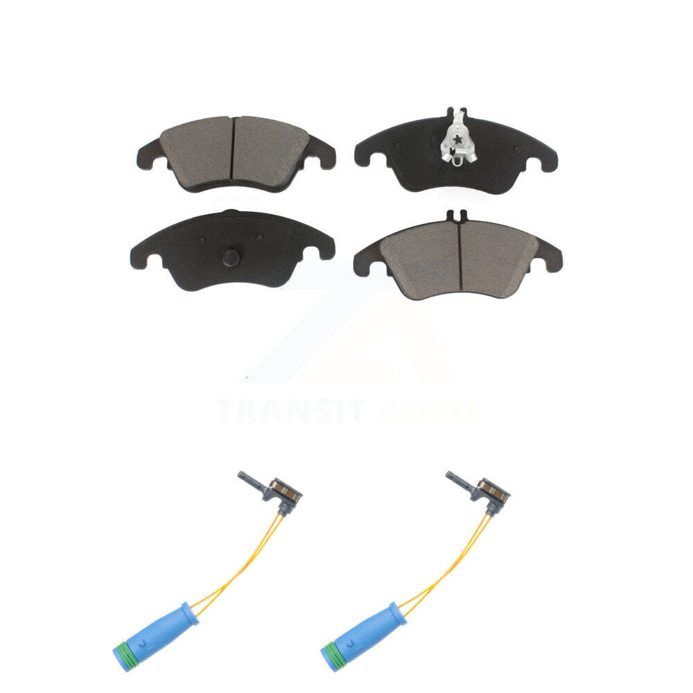 Ceramic Disc Brake Pads & Wear Sensor Pair Front Kit For Mercedes-Benz C250 E400