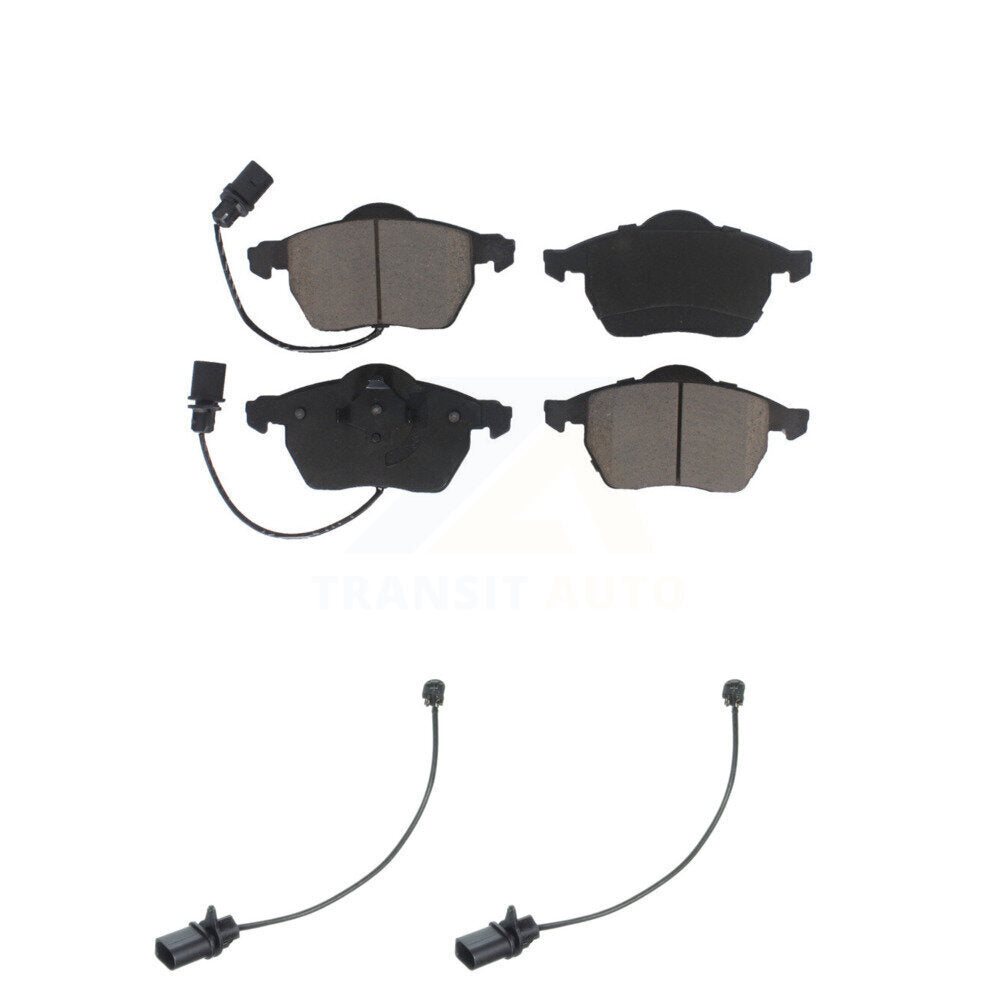 Ceramic Disc Brake Pads & Extra Wear Sensor Pair Front Kit For Volkswagen Passat