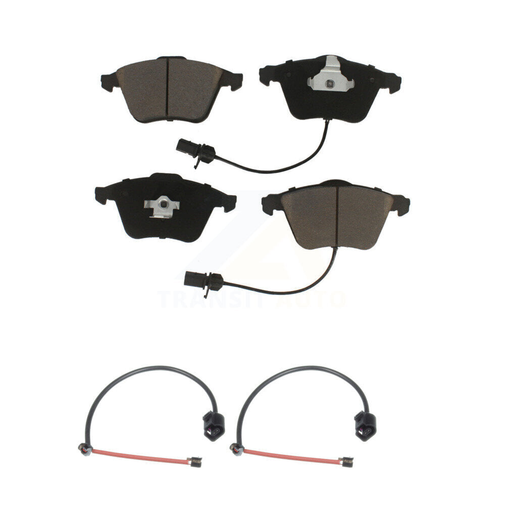 Ceramic Disc Brake Pad Extra Wear Sensor Pair Front Kit For Audi TT Quattro 2.0L