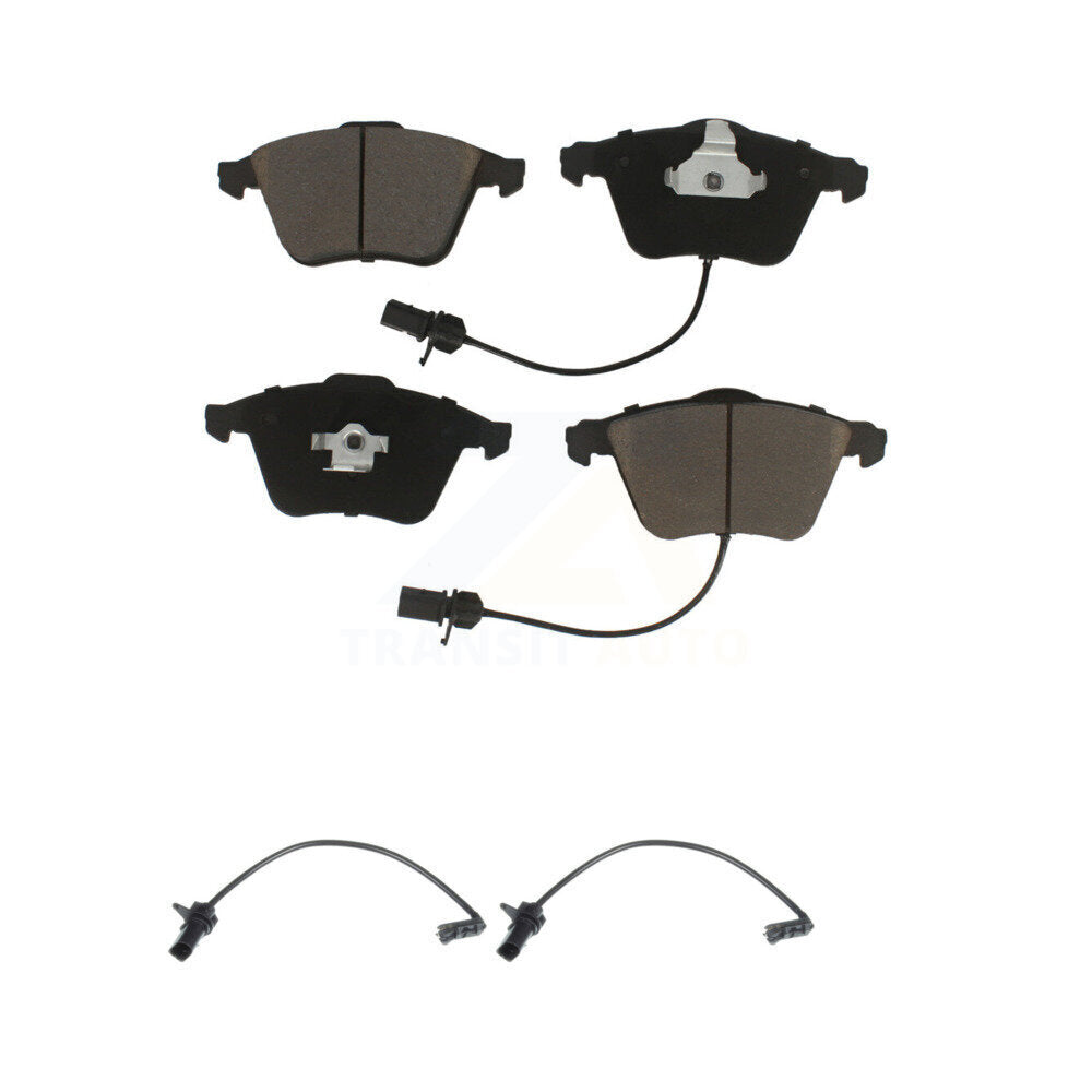 Ceramic Disc Brake Pads And Extra Wear Sensor Pairs Front Kit For 2011 Audi A6