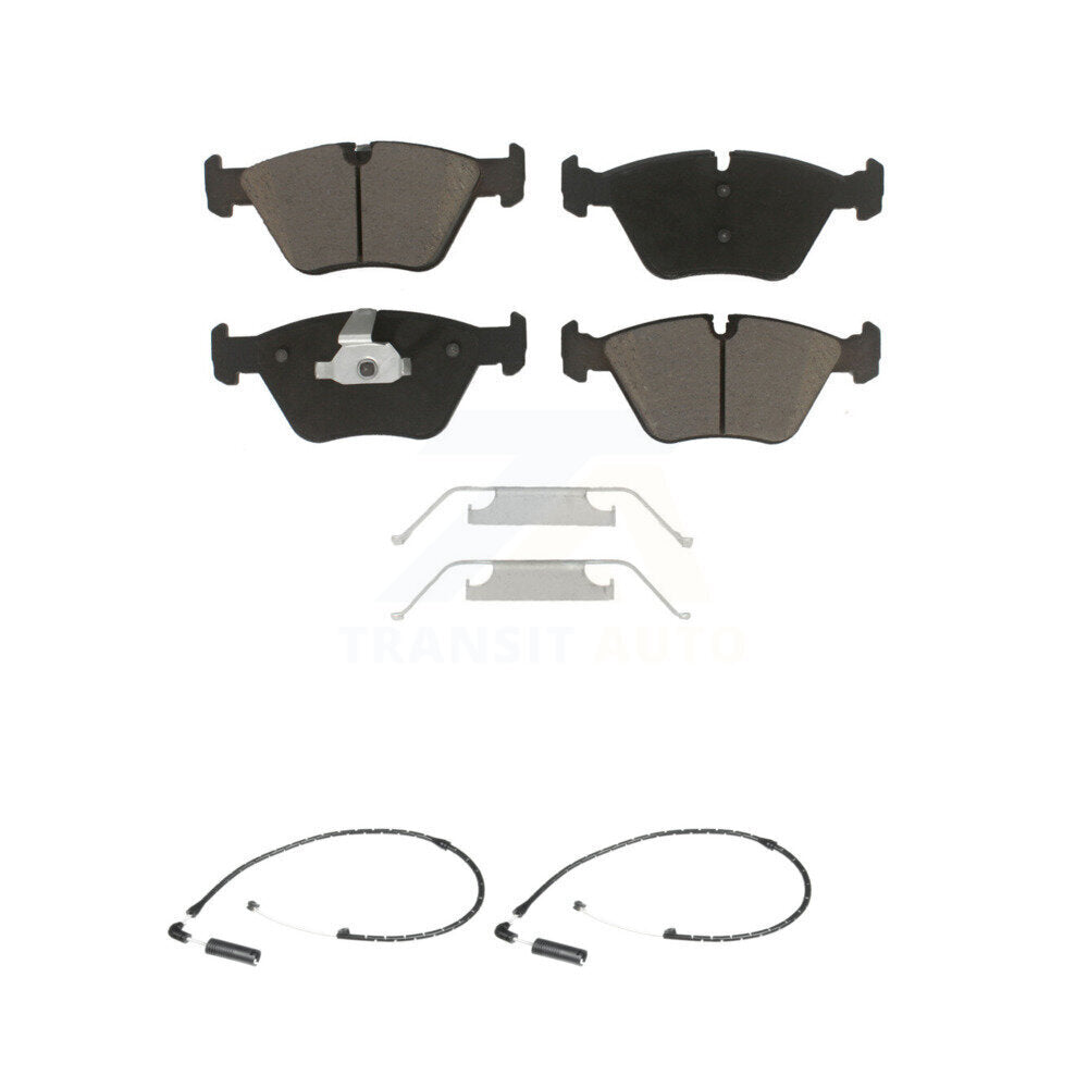 Ceramic Disc Brake Pads And Wear Sensor Pairs Front Kit For 2004-2010 BMW X3
