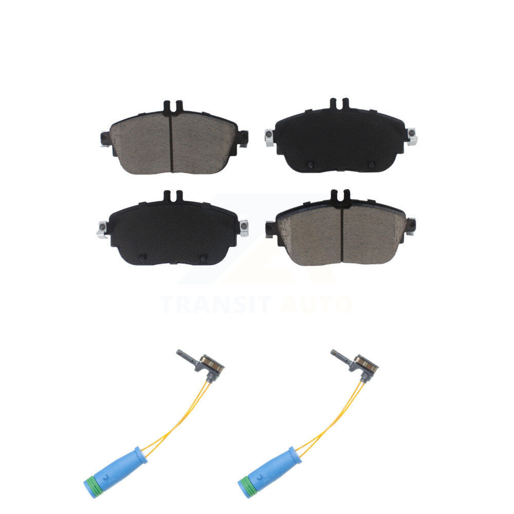 Ceramic Brake Pad & Wear Sensor Pair Front Kit For Mercedes-Benz GLA250 CLA250 B