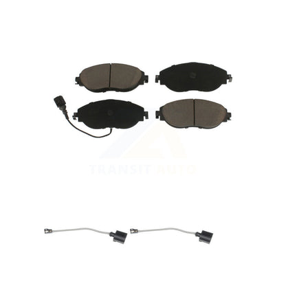 Ceramic Brake Pad Extra Wear Sensor Pair Front Kit For Volkswagen Tiguan Jetta R