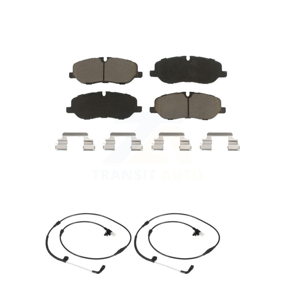 Ceramic Disc Brake Pad And Wear Sensor Pair Front Kit For Land Rover Range Sport