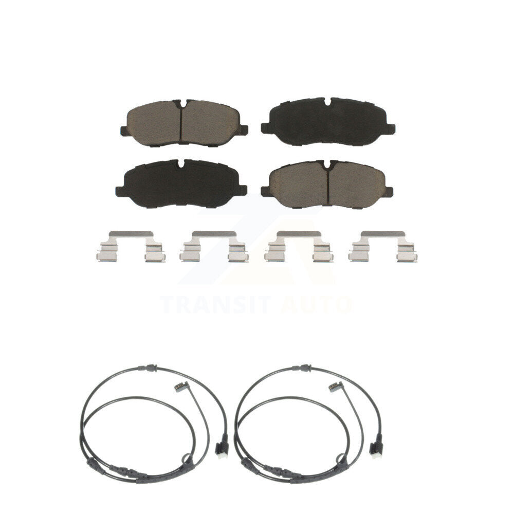 Ceramic Disc Brake Pad And Wear Sensor Pair Front Kit For Land Rover Range Sport