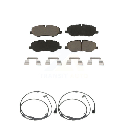 Ceramic Disc Brake Pad And Wear Sensor Pair Front Kit For Land Rover Range Sport