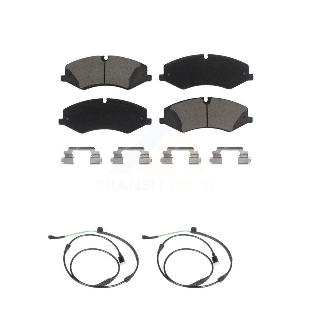 Ceramic Disc Brake Pads And Wear Sensor Pairs Front Kit For Land Rover LR4