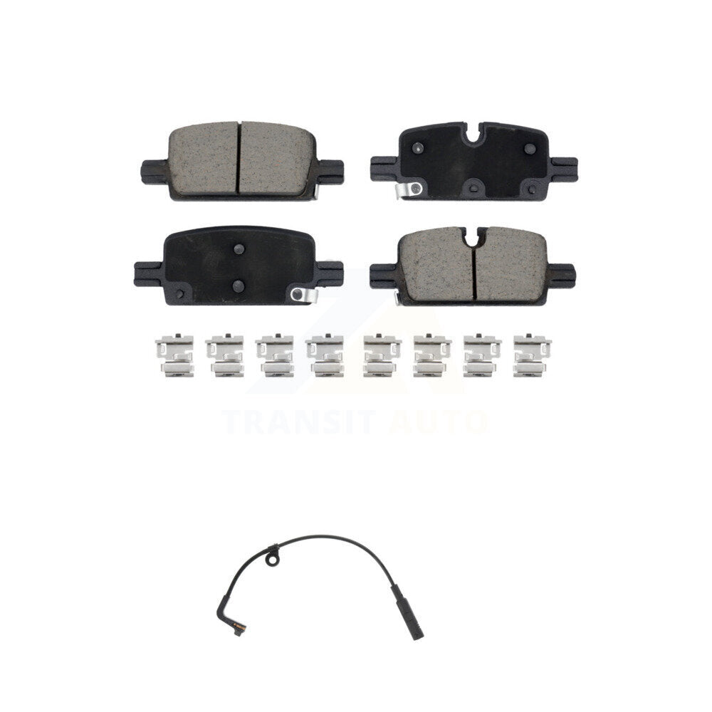 Ceramic Brake Pad & Wear Sensor Rear Kit For GMC Chevrolet Silverado 1500 Sierra