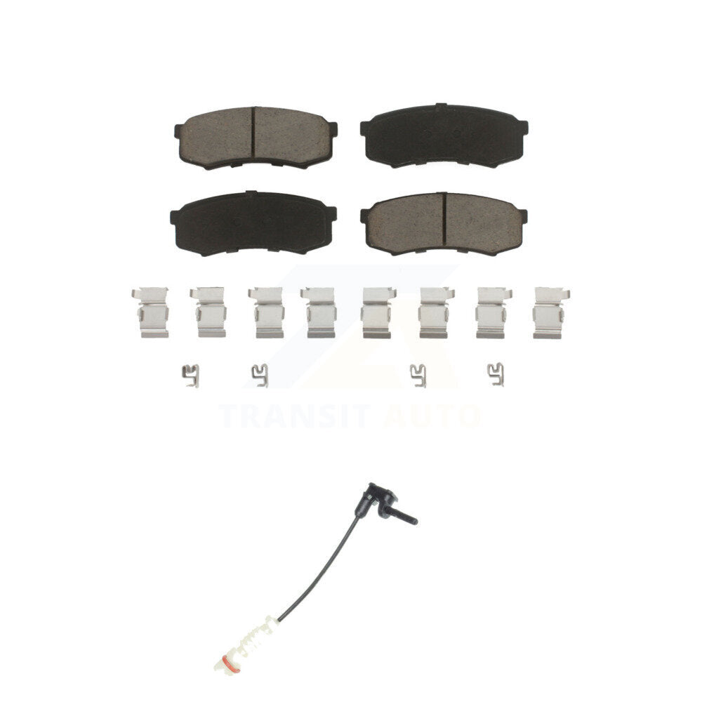 Ceramic Disc Brake Pads Wear Sensor Rear Kit For 2000 Mercedes-Benz C43 AMG 4.3L