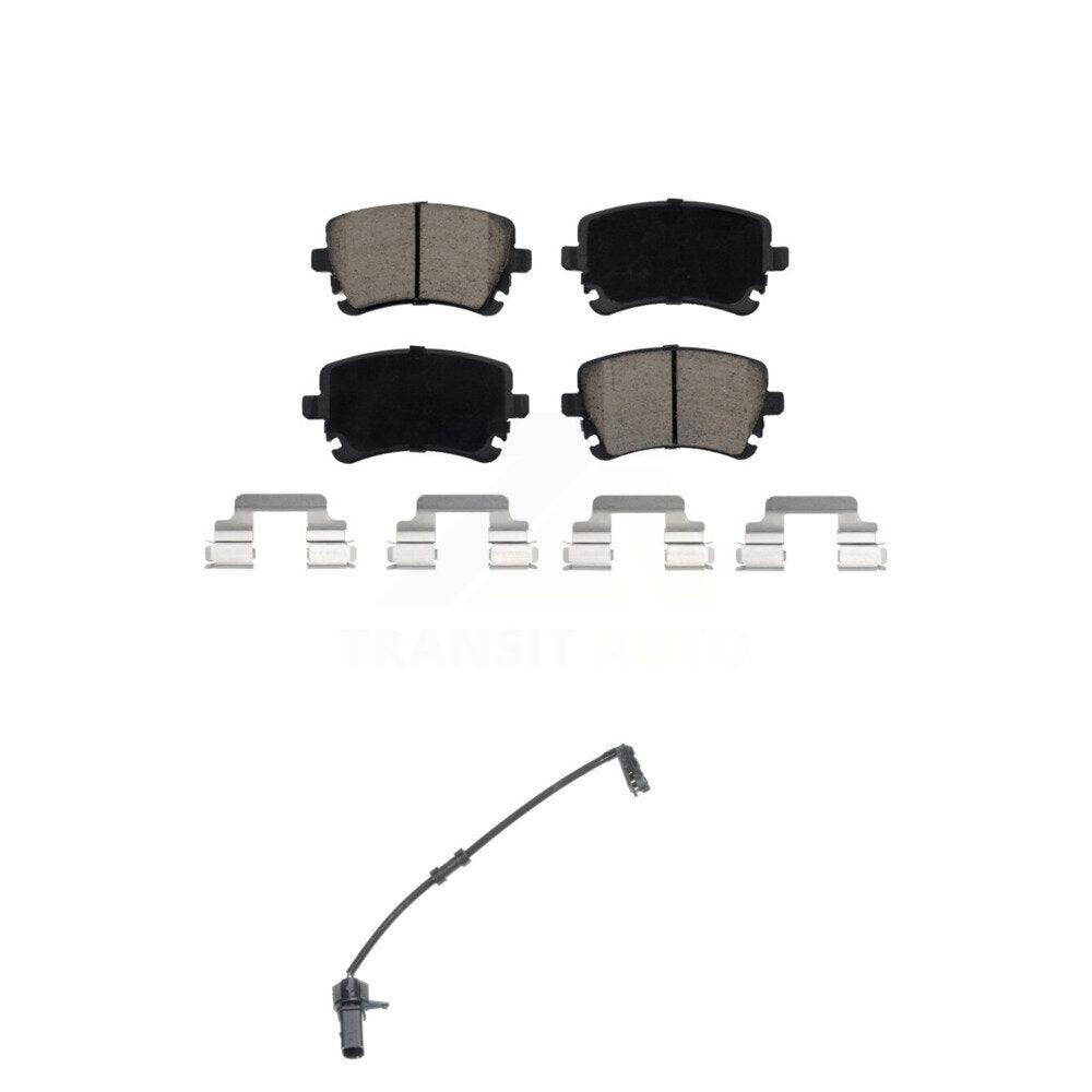 Ceramic Disc Brake Pad & Wear Sensor Rear Kit For 2010 Audi A8 Quattro 6.0L/4.2L