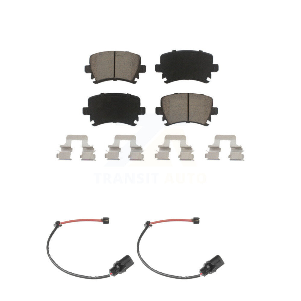 Ceramic Disc Brake Pads And Wear Sensors Rear Kit For 2011 Audi A6