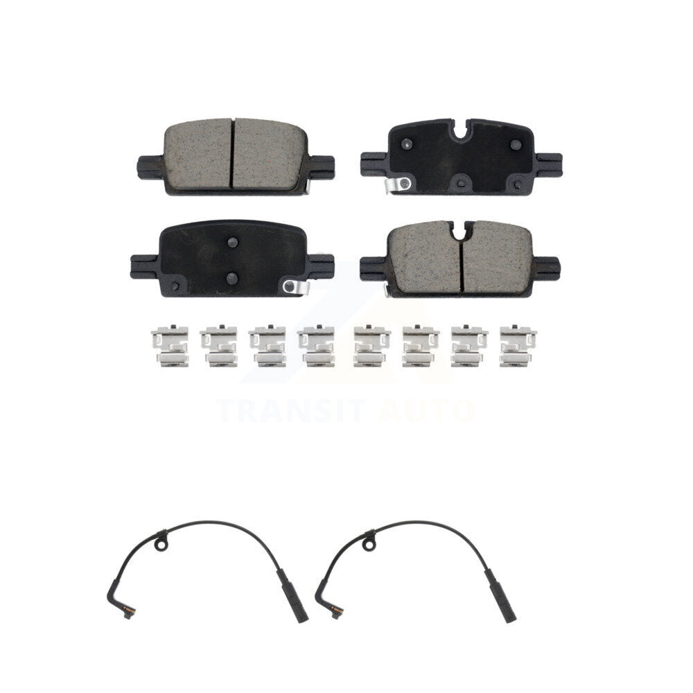 Ceramic Brake Pad & Wear Sensor Rear Kit For GMC Chevrolet Silverado 1500 Sierra