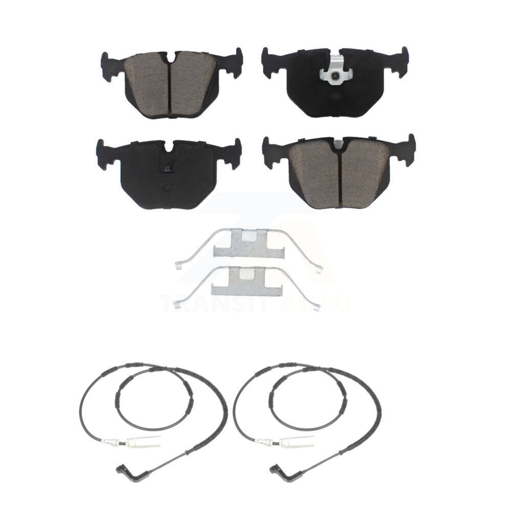 Ceramic Disc Brake Pads And Wear Sensors Rear Kit For 2005 BMW 330xi 3.0L