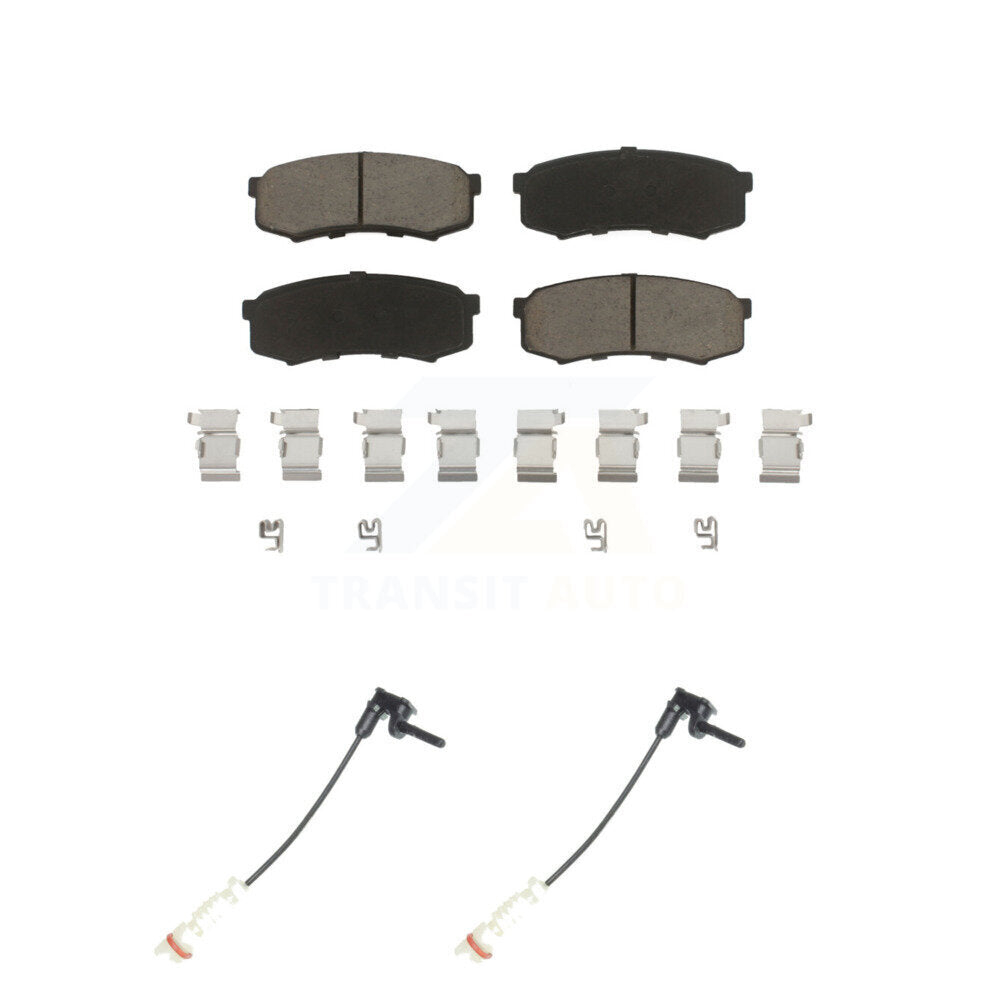 Ceramic Disc Brake Pads Wear Sensor Rear Kit For 2000 Mercedes-Benz C43 AMG 4.3L