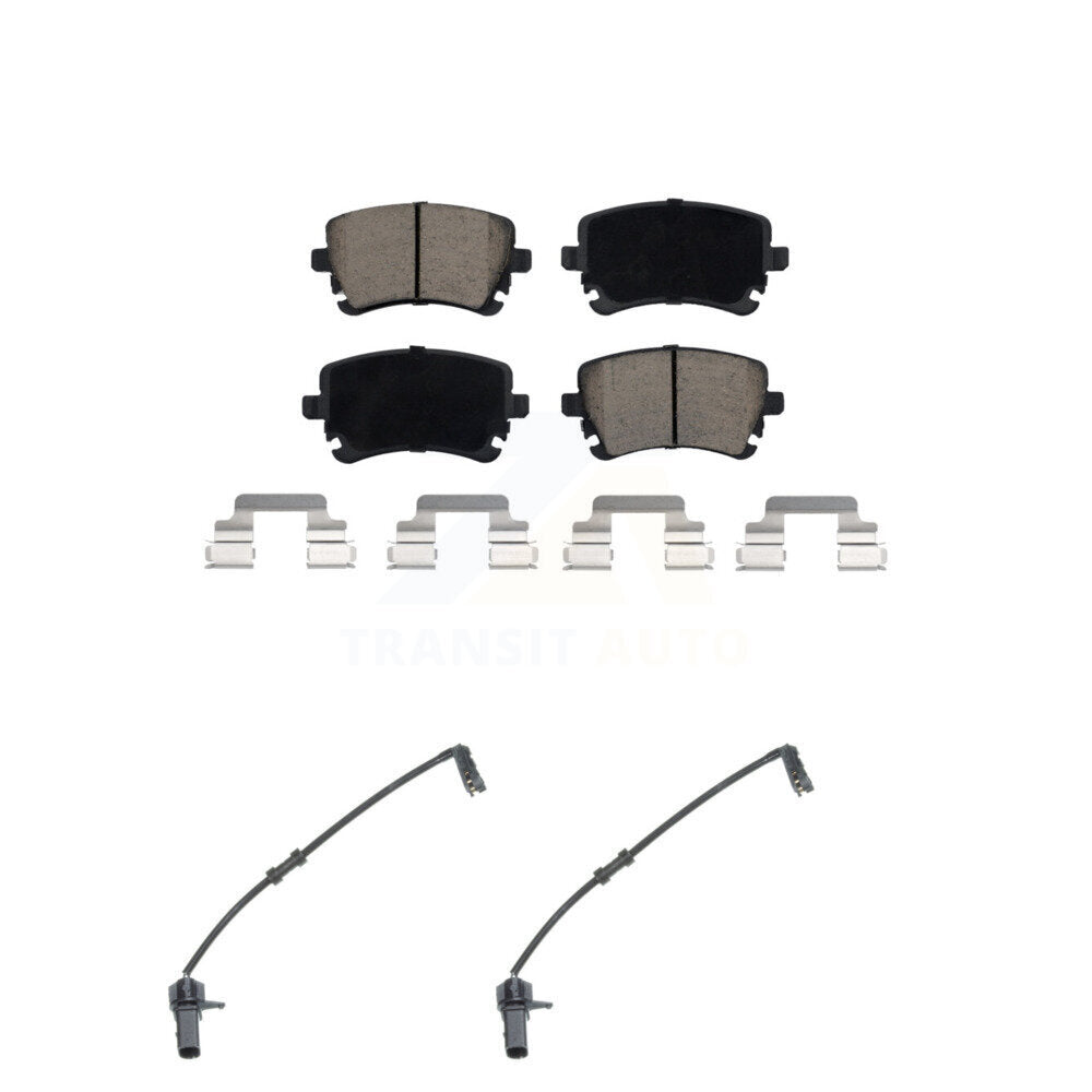 Ceramic Disc Brake Pad & Wear Sensor Rear Kit For 2010 Audi A8 Quattro 6.0L/4.2L