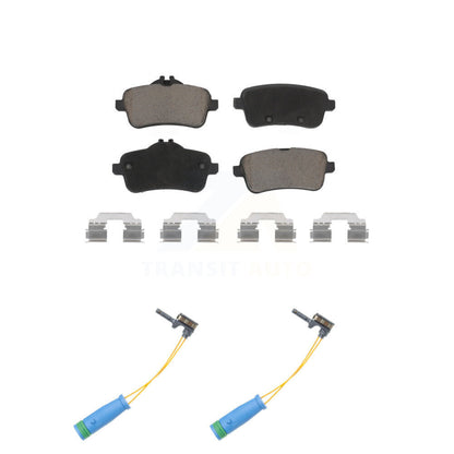 Ceramic Brake Pads & Wear Sensor Rear Kit For 14-19 Mercedes-Benz CLA45 AMG 2.0L