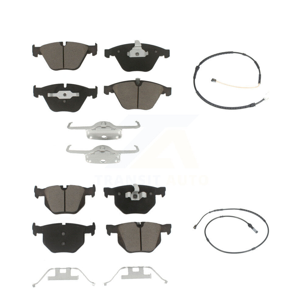 Ceramic Disc Brake Pads And Wear Sensors Front Rear Kit For BMW 335i xDrive