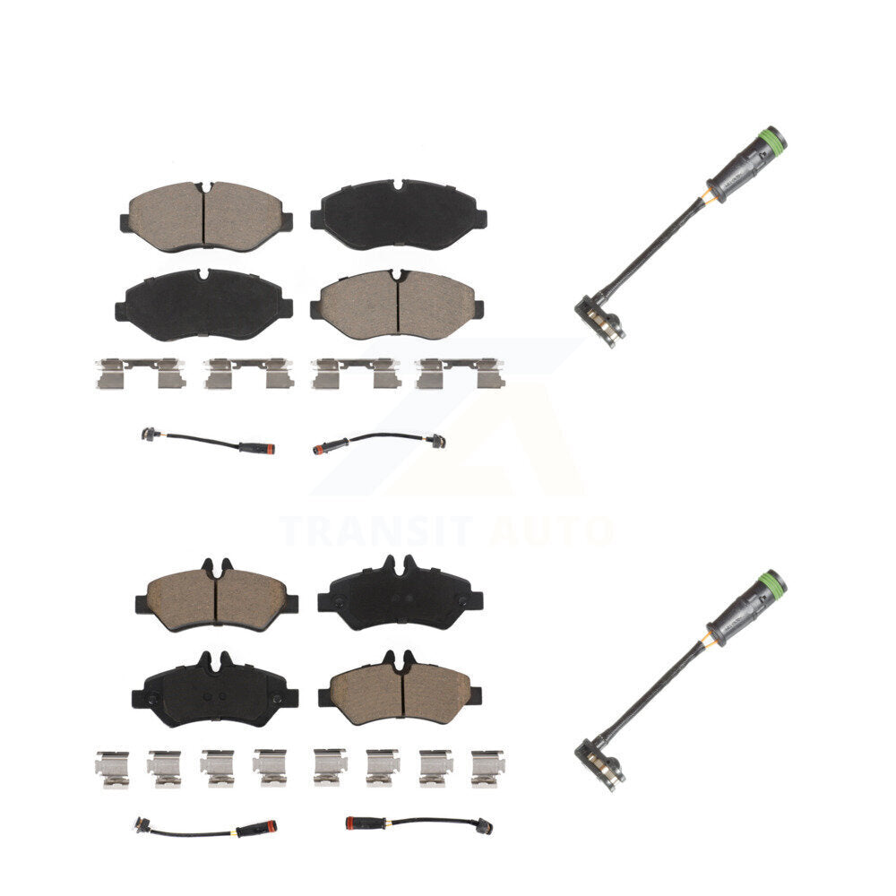 Ceramic Disc Brake Pads And Extra Wear Sensors Front Rear Kit For