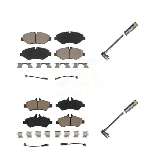 Ceramic Disc Brake Pads And Extra Wear Sensors Front Rear Kit For