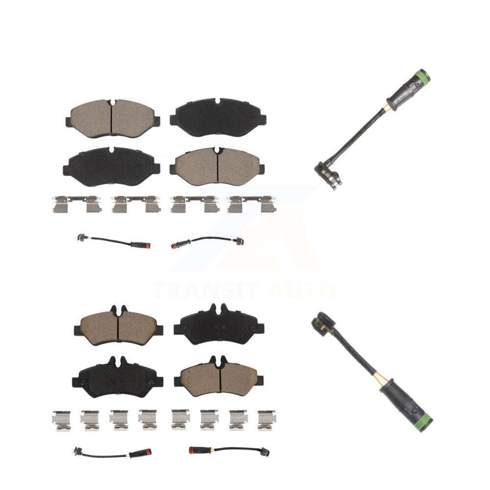 Ceramic Disc Brake Pads And Extra Wear Sensors Front Rear Kit For