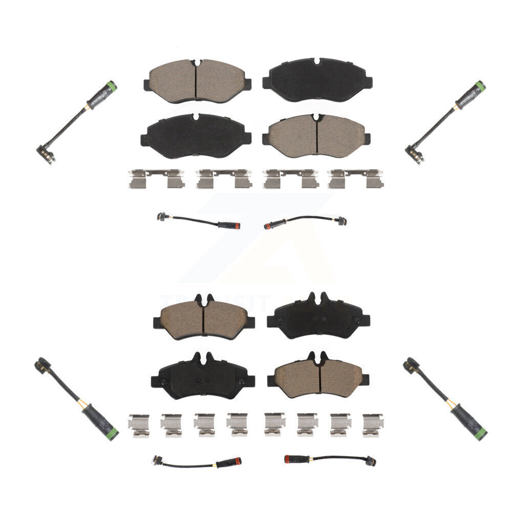 Ceramic Disc Brake Pads And Extra Wear Sensors Front Rear Kit For