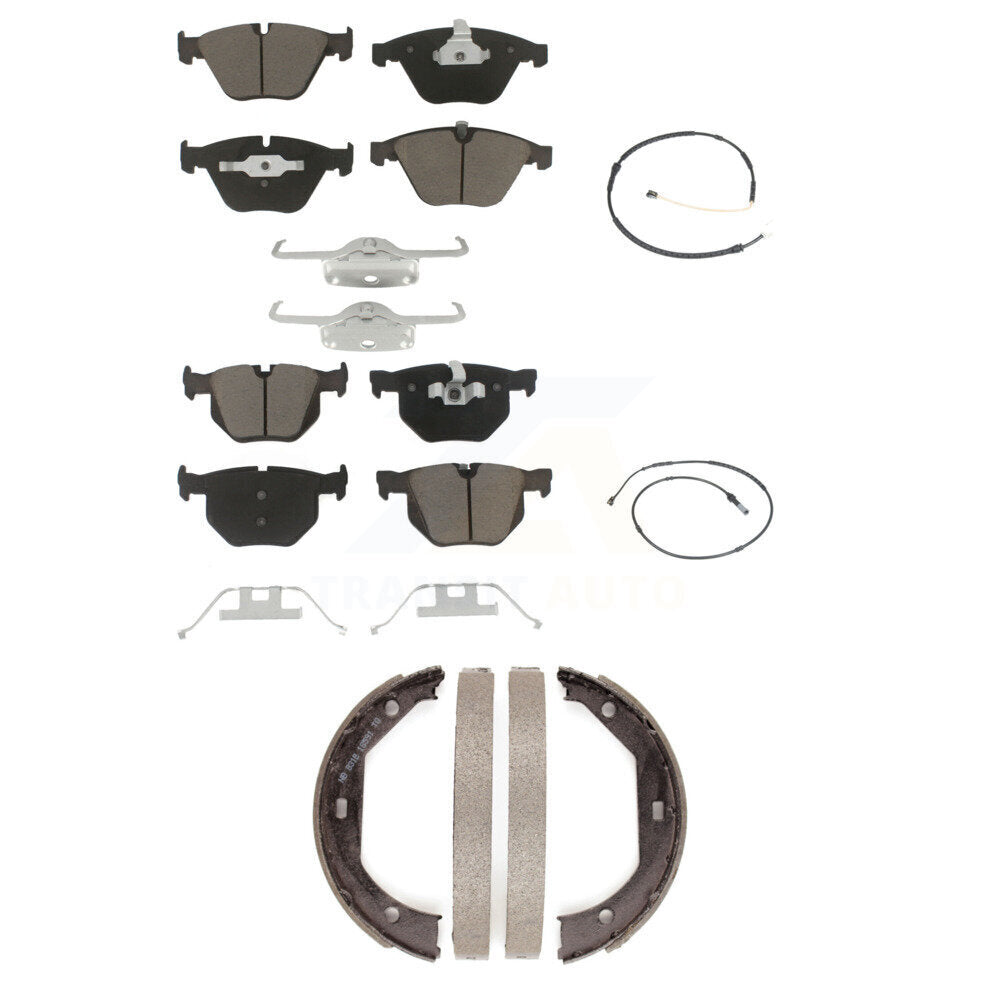 Ceramic Disc Brake Pads And Wear Sensor Front Rear Kit (5Pc) For BMW 335i xDrive