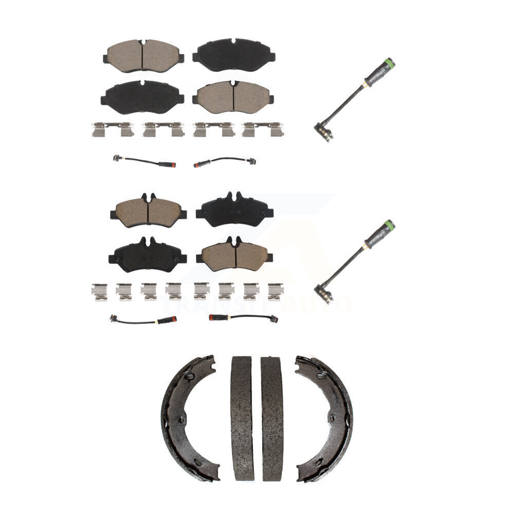 Ceramic Disc Brake Pads And Extra Wear Sensors Front Rear Kit For