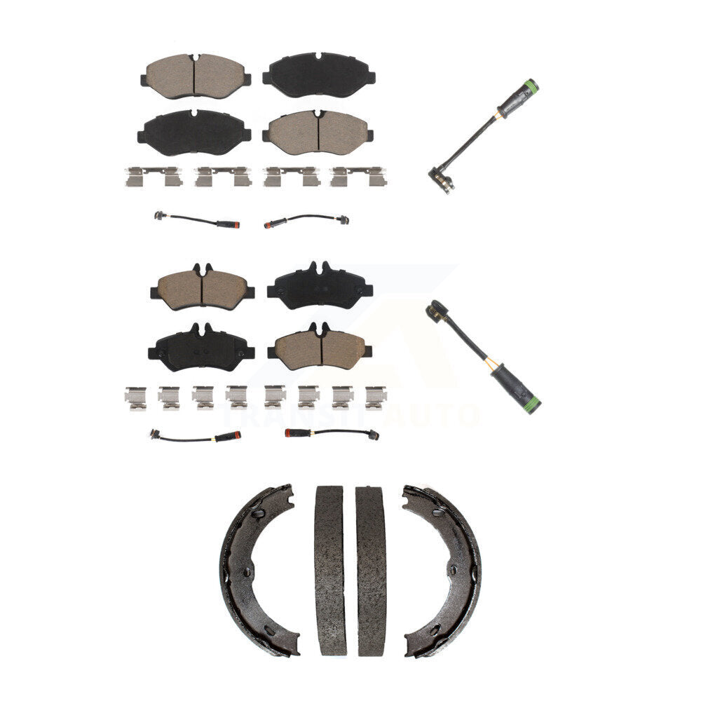 Ceramic Disc Brake Pads And Extra Wear Sensors Front Rear Kit For