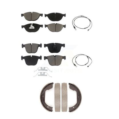 Ceramic Brake Pads Wear Sensor Front Rear Kit (5Pc) For 2012 BMW 750i GAS engine