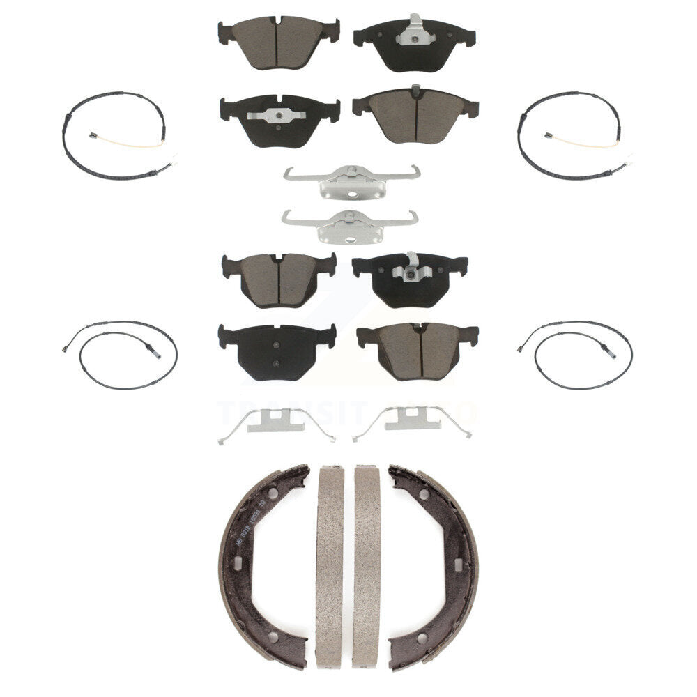 Ceramic Disc Brake Pads And Wear Sensor Front Rear Kit (7Pc) For BMW 335i xDrive