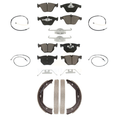 Ceramic Disc Brake Pads And Wear Sensor Front Rear Kit (7Pc) For BMW 335i xDrive
