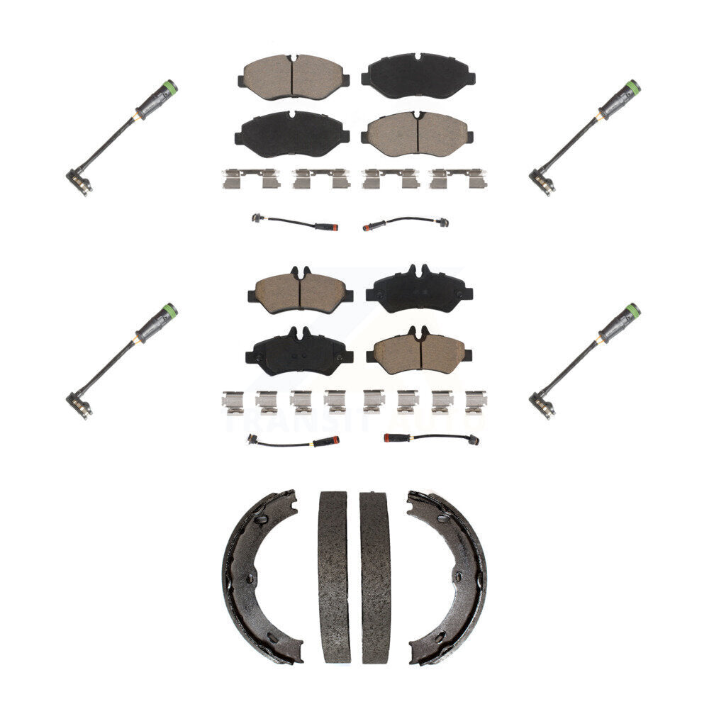 Ceramic Disc Brake Pads And Extra Wear Sensors Front Rear Kit For