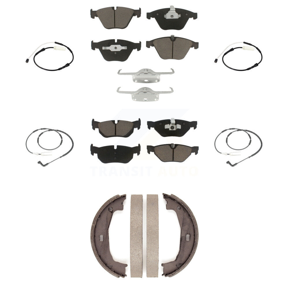 Ceramic Disc Brake Pads And Wear Sensors Front Rear Kit (7Pc) For BMW 323i 328i