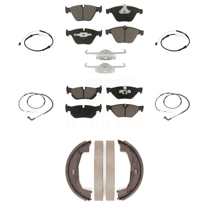 Ceramic Disc Brake Pads And Wear Sensors Front Rear Kit (7Pc) For BMW 323i 328i